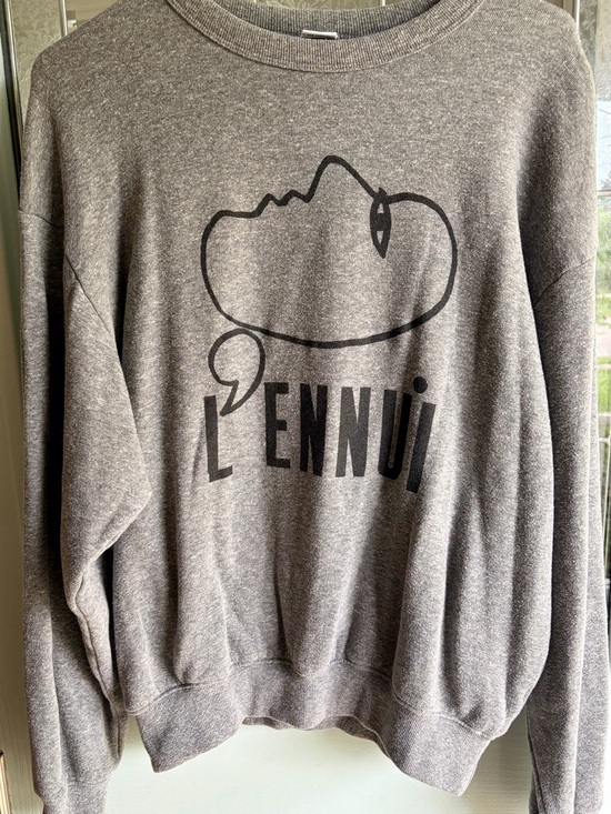 Clare V Tops - Clare V Gray + Black Graphic Crewneck Sweatshirt